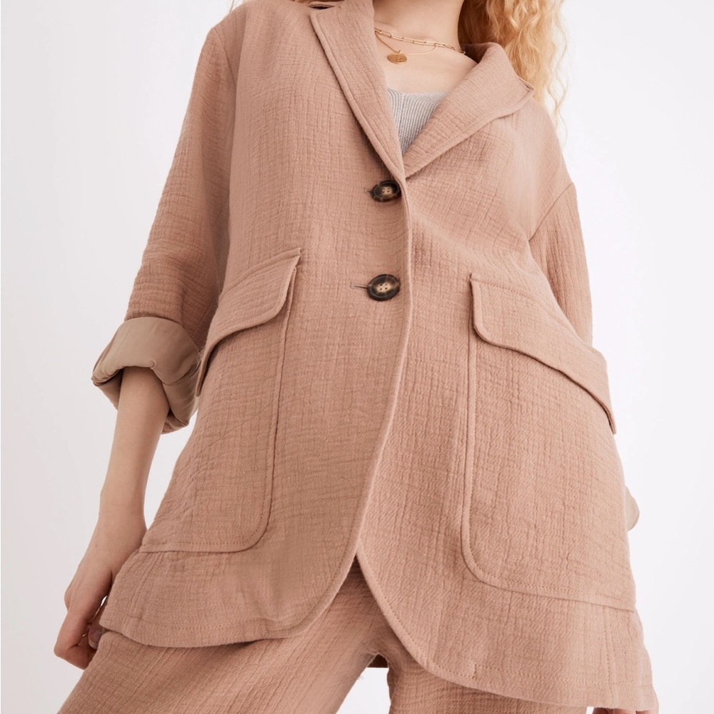 Madewell | Cotton-Linen Relaxed Larsen Blazer | Women’s Blazer | NWT - Picture 4 of 11